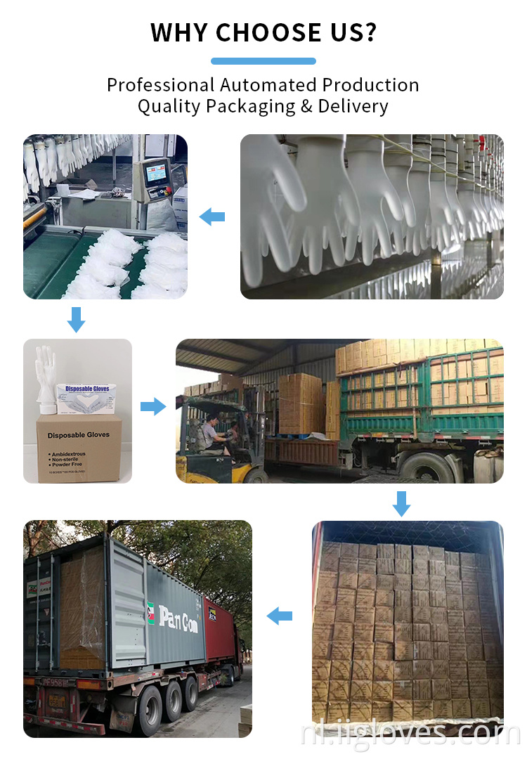 Groothandel roze synthetische vinylnitrilhandschoenen goedkope poedervrije veiligheid nitrilhandschoenen